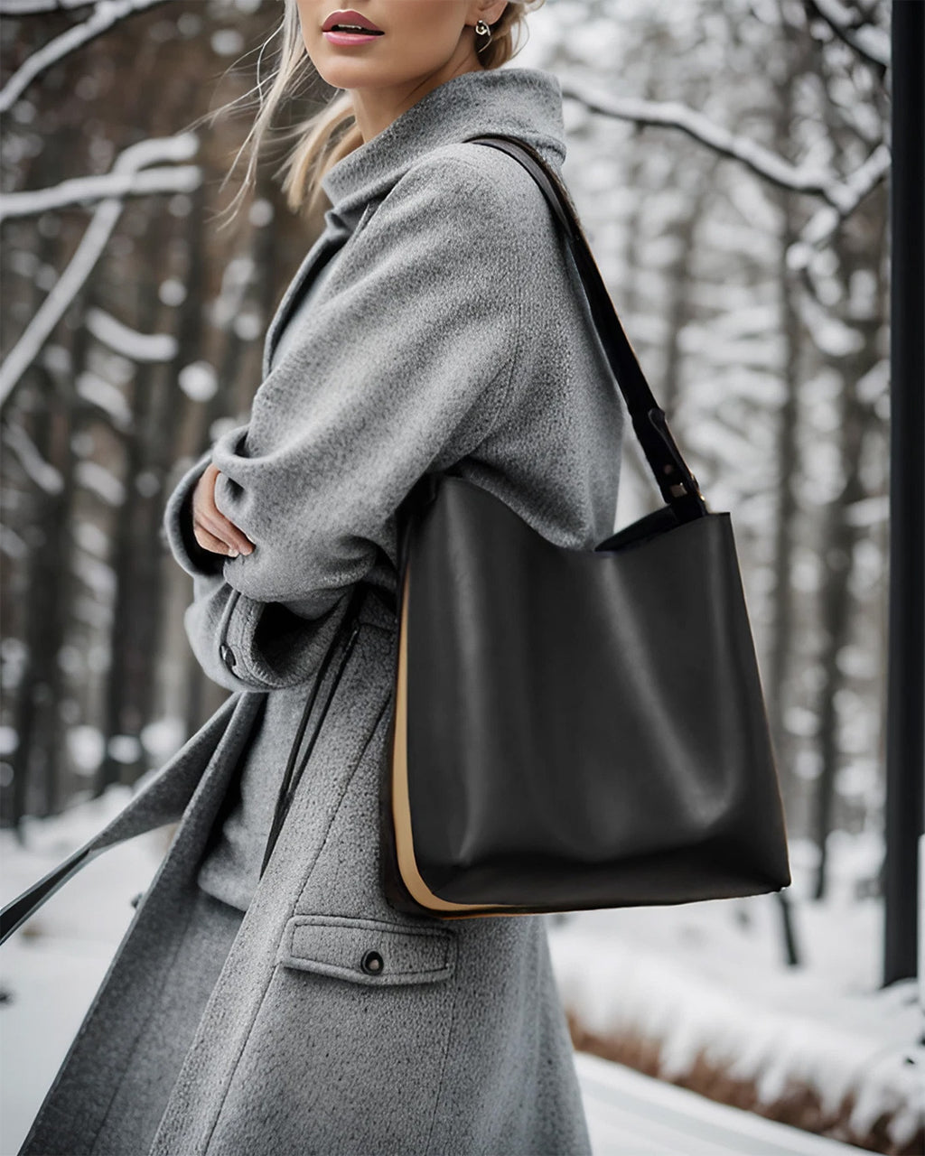 Crest Bucket Bag Kite Brown unitude Chic SquareShaped Bucket Unitude