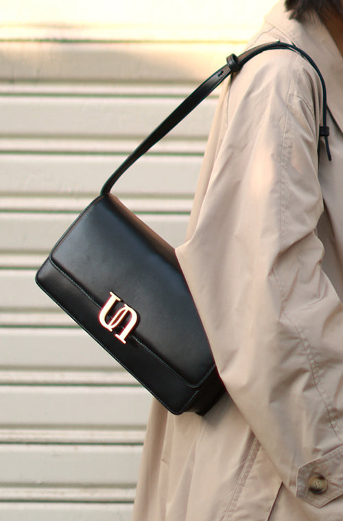 Courrèges Black Leather Shoulder Bag