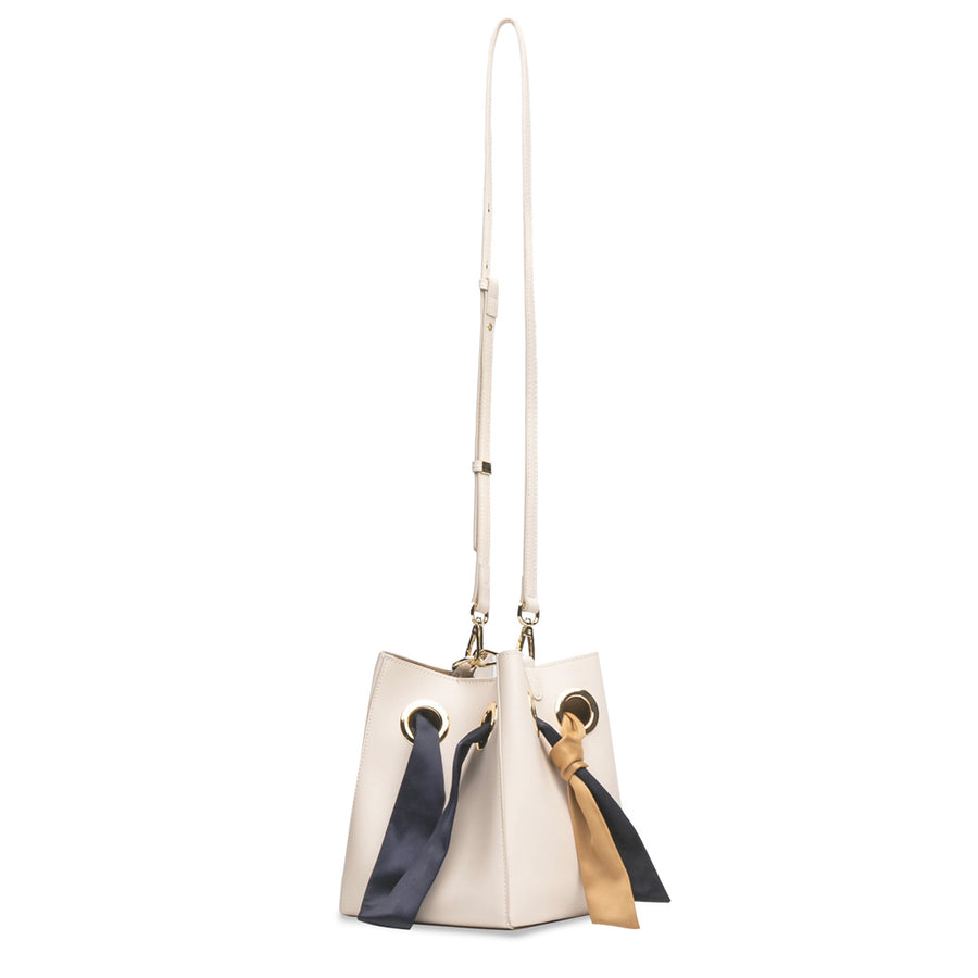 Ribbon Handle Bucket Bag Cream/Blue/Khaki Unitude Bags for Women